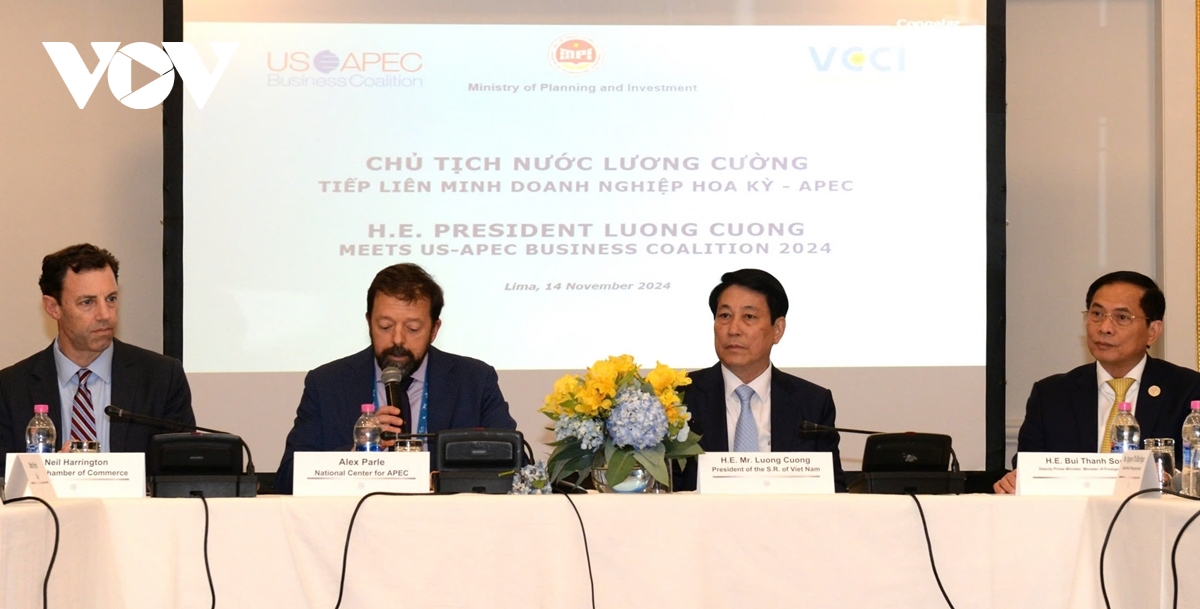 Chủ tịch nước Lương Cường tiếp đoàn Liên minh Doanh nghiệp Hoa Kỳ - APEC